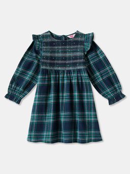 R&B - Green Checks Full Sleeves Dress