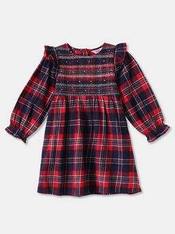 R&B - Red Checks Full Sleeves Dress