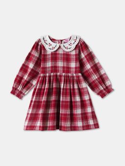 R&B - Red Checks Full Sleeves Dress