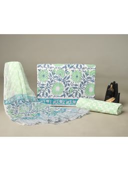 HANDME - Ethereal Hand Block Print Premium Cotton Unstitched Dress Material (Set of 3)