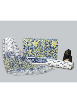 HANDME - Traditional Hand Block Print Premium Cotton Unstitched Dress Material (Set of 3)