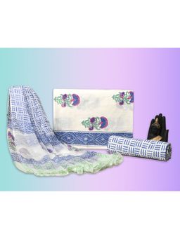HANDME - Symphony Hand Block Print Cotton Unstitched Dress Material (Set of 3)