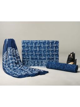 HANDME - Timeless Hand Block Print Cotton Unstitched Dress Material (Set of 3)