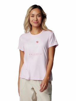 Columbia - Womens Red Omni-Wick Sloan Ridge Graphic Short Sleeve Tshirt