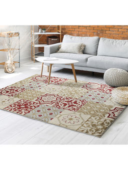 Saral Home - Beige Microfiber Carpet -150x210 cm