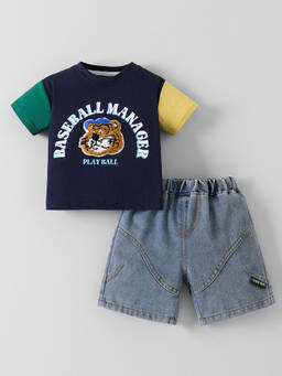 Hopscotch - Colour Block T-Shirt And Shorts