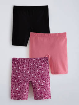 Hopscotch - Heart Anti-Microbial Cycling Shorts (Pack Of 3)