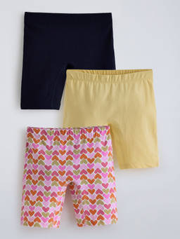 Hopscotch - Heart Anti-Microbial Cycling Shorts (Pack Of 3)