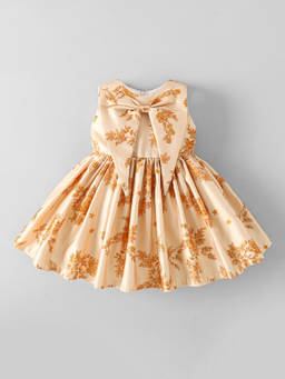 Hopscotch - Bow Applique Floral Dress