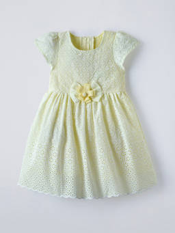 Hopscotch - Floral Applique Textured Dress