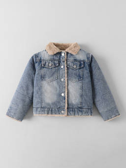 Hopscotch - Denim Fur Collared Jacket