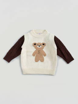 Hopscotch - Teddy Colour Block Knitted Sweater