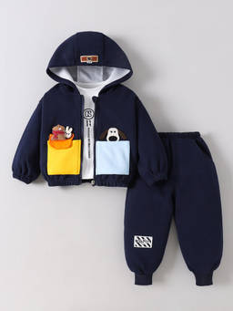 Hopscotch - Puppy Applique Hooed Jogger Set