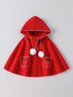 Hopscotch - Strawberry Applique Cape Shrug