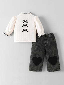 Hopscotch - Bow Applique Jeans Set