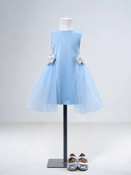 Hopscotch - Bow Tulle Applique Dress