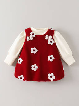 Hopscotch - Floral Applique A-Line Dress