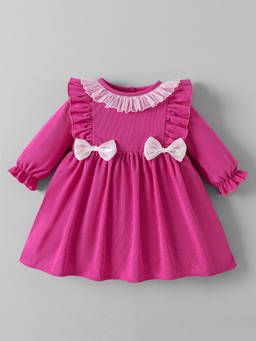 Hopscotch - Ruffle Bow Applique Dress