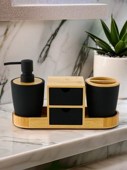 UMAI - Bathroom Accessories Set, Black (Set of 3)