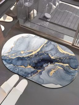 UMAI - Diatom Mud Oval Blue Anti Skid Bath Mat