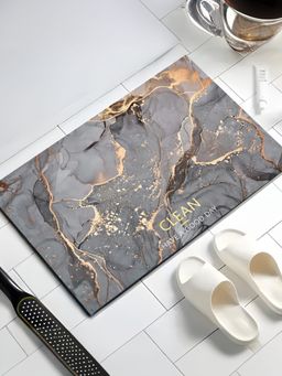 UMAI - Diatom Mud Rectangular Anti Skid Bath Mat, Grey