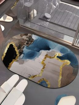 UMAI - Diatom Mud Oval Anti Skid Bath Mat, Multi-Color