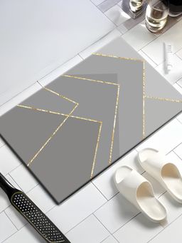 UMAI - Rectangular Soft Anti Skid Non Woven Non-Slip Grey Bath Mat