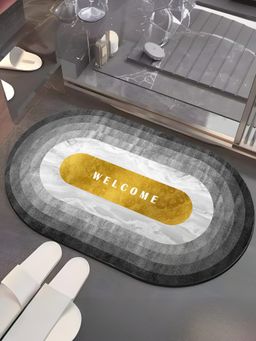 UMAI - Welcome Oval Bathmat Anti Skid Non Woven Non-Slip