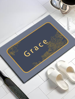 UMAI - Rectangular Grace Printed Soft Anti Skid Bath Mat