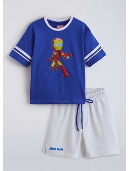 Hopscotch - Cotton Iron Man T-Shirt And Shorts