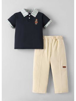 Hopscotch - Teddy Embroidery Polo T-Shirt And Pant