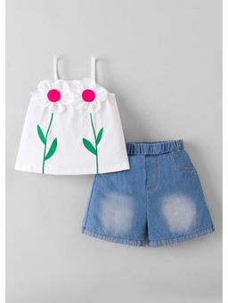 Hopscotch - 3D Floral Applique Top And Shorts