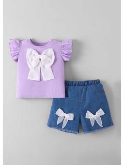 Hopscotch - 3D Bow Applique Top And Shorts