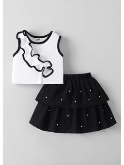 Hopscotch - Ruffled Rhinestone Top And Skirt