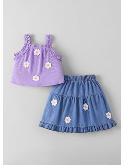 Hopscotch - Daisy Applique Top And Skirt