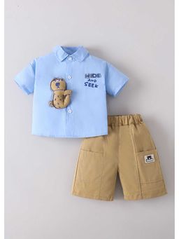 Hopscotch - Animal Applique Shirt And Shorts
