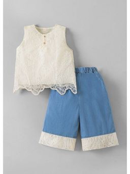 Hopscotch - Lace Top And Denim Shorts