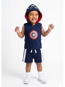 Hopscotch - Captain America Hooded T-Shirt And Shorts