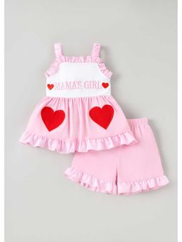 Hopscotch - Ruffled Heart Top And Shorts