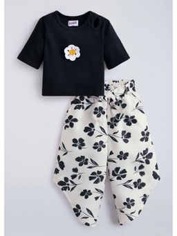Hopscotch - Floral Applique Top And Pant With Belt