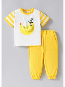 Hopscotch - Banana Applique T-Shirt And Joggers