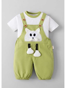 Hopscotch - Animal Applique T-Shirt And Dungaree