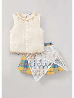 Hopscotch - Plaid Sea Shell Top And Skirt