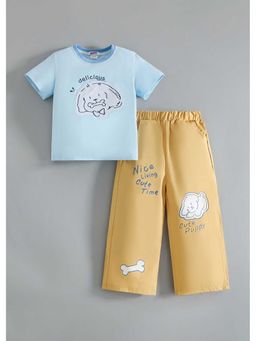 Hopscotch - Puppy Embroidery T-Shirt And Pant