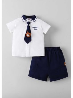 Hopscotch - Teddy Applique Shirt And Shorts With Tie