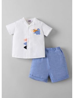 Hopscotch - Animal Embroidered Shirt And Shorts