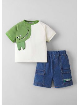 Hopscotch - Dino Applique T-Shirt And Shorts