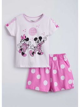 Hopscotch - Mickey Mouse Printed T-Shirt And Shorts