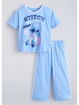 Hopscotch - Lace Trim Cotton T-Shirt And Pant