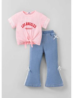 Hopscotch - Self Design Top And Jeans